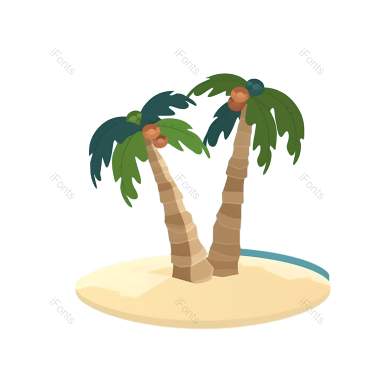 海洋图片,旅游图标元素,旅游元素PNG,椰子树免抠素材